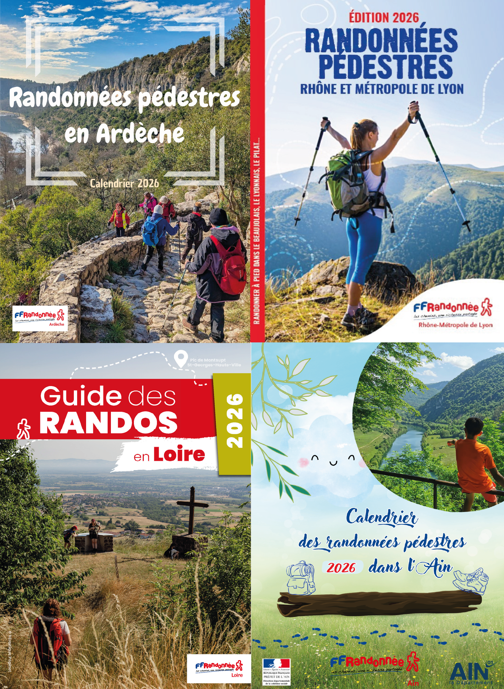 Calendriers des randonnées 2026 en Auvergne-Rhône-Alpes