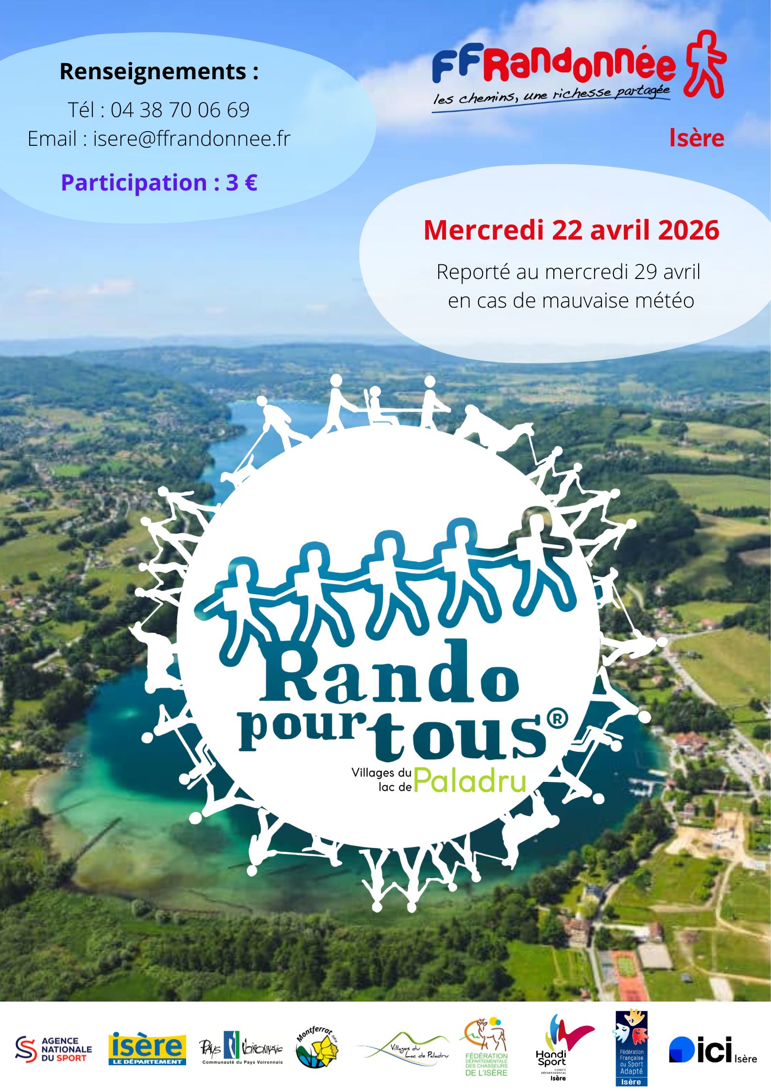 Rando pour Tous à Paladru en Isère le 22 avril 2026