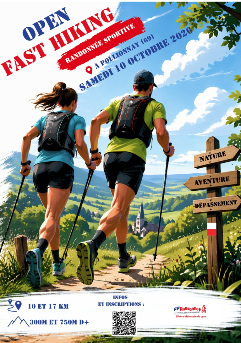 Samedi 10 octobre 2026 : Open Fast Hiking à Pollionnay dans le Rhône