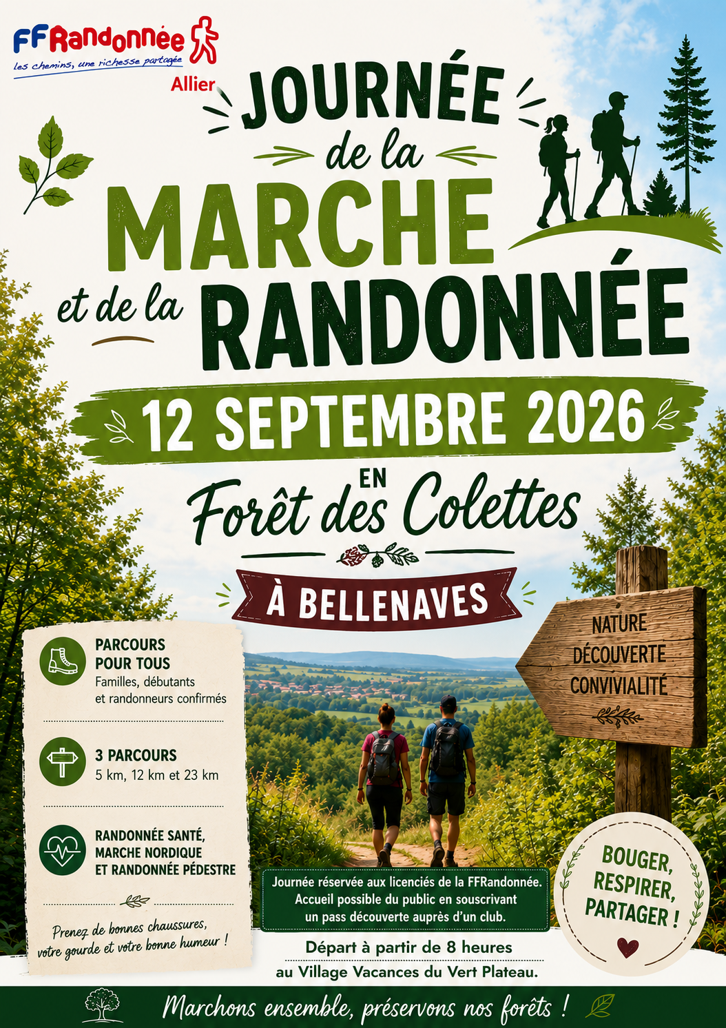 Journée de la marche et de la randonnée à Bellenaves le 12 septembre